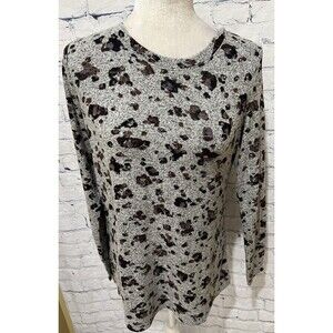 NIC+ZOE Women's You've Been Spotted Top Soft Rayon Blend Long Sleeve Size Small